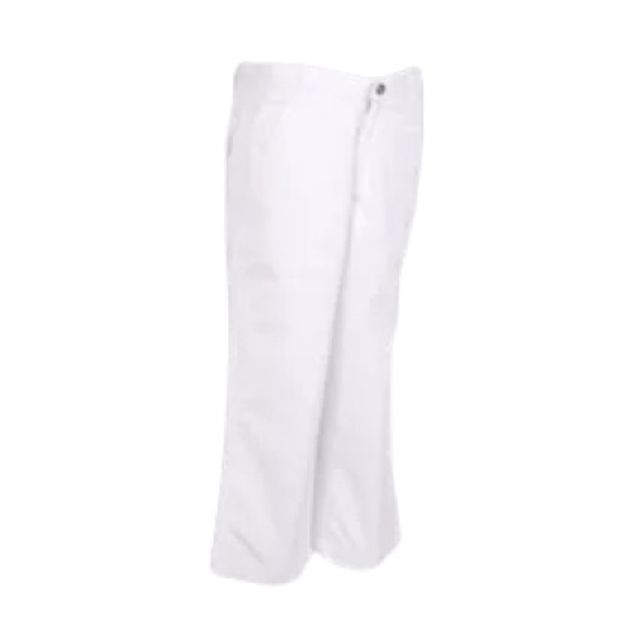 White Cargo Pant Wide Leg Elastic Waist Cotton Twill | Ally Fashion